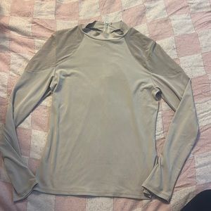 Charlotte Russe beige mesh shoulders top